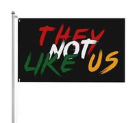 Resistente alle intemperie Bandiera da giardino They-Not-Like Us Juneteenth 1865 Freedom Day Flag Festivo Bandiera in poliestere 3x5 Ft per Decorazioni per giardino,Spazi interni