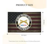 Resistente alle intemperie Bandiera da giardino United States Army Veteran Military Police Veteran Flag Advocacy Bandiera resistente alle intemperie 3x5 Ft per Decorazioni perpatio