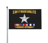 Resistente alle intemperie Bandiera da giardino US Army O-7 Brigadier General O7 BG Kos Veteran Flag Durevole Bandiera resistente alle intemperie 3x5 Ft per Decorazioni percortile,camere da letto