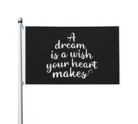 Resistente Alle Intemperie Bandiera Pirati A Dream Is A Wish Your Heart Makes Bandiere Con Occhielli Flag Per Parata Conferenza All'Aperto 90X150Cm
