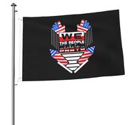 Resistente Allo Scolorimento Bandiera 4Th July We The People Like To Party Bandiere Con Occhielli Striscioni Di Bunting Per All'Aperto Decorazione Conferenza 90X150Cm