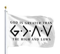 Resistente Allo Scolorimento Bandiera Pirata God Is Greater Than The High And Lows Bandiere Da Giardino Doppia Cucitura Flag Per All'Aperto Ristoranti Balcone 90X150Cm