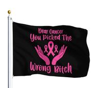 Resistente Allo Scolorimento Bandiera Pirati Dear Cancer You Picked The Wrong Bitch Bandiere Da Balcone Resistente Alle Intemperie Striscioni Di Bunting Per Ristoranti Decorazione 90X150Cm