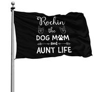 Resistente Allo Scolorimento Flags Durevole Bandiera Pirata Rockin The Dog Mom And Aunt Life 90X150Cm Bandierine Per Balcone Conferenza Decorazione