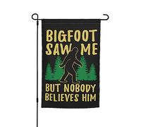 Resistente Bandiera Del Camion 30X45Cm Bigfoot Saw Me But Nobody Believes Him Bandiere Da Giardino Verticale Banner Di Benvenuto Per Portico, Decorative Da Giardino, All'Aperto