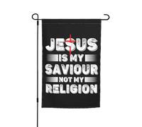 Resistente Benvenuto Bandiera 30X45Cm Jesus Is My Saviour Not My Religion Bandierina Da Cortile Decorativo Bandiera Da Cortile Per Giardino, Halloween, Tutte Le Stagioni