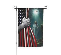 Resistente Benvenuto Bandiera 30X45Cm Usa American And Christ Faith God Jesus Bandiere Da Giardino Decorativo Bandiera Della Casa Per Fattoria All'Aperto, All'Aperto, Festa