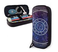 Resistente Borsa Matite Zodiac Wheel Star Sign Astuccio Cartoleria Con Cerniera Astuccio Portamatite Per Collegio, Ragazzi, Ragazze, 20X9X4Cm