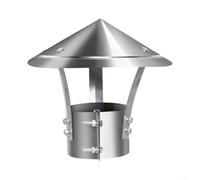 Resistente copertura antipioggia per camino, in acciaio inox, con diametro interno di 100 mm, con ampio design a cerchio e fissaggi a vite per una vestibilità sicura e stabile