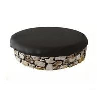 Resistente copertura per caminetto rotondo Oxford 210d, impermeabile, nera, per caminetti esterni da 50 x 20 cm, con rivestimento in argento per prevenire polvere, pioggia, umidità e danni al sole