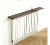 Resistente copertura per termosifone in legno di pino massiccio, senza trapano, salvaspazio, per casa e ufficio, capacità 20 kg, 90 x 16 cm, finitura nera, massimizza lo spazio di archiviazione