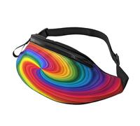 Resistente Marsupi Da Donna Colorful Rainbow Swirl Tattico Marsupi Moda Borsa Da Cintura Per Sportivo Escursionismo Ciclismo 14X35Cm