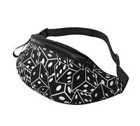 Resistente Marsupi Sportivo Black And White Dices Pattern Marsupi Portasoldi Pratico Tattica Militare Borsello Per Viaggio Sportivo Trekking 14X35Cm