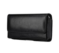 Resistente Marsupio per Smartphone Carte Design Ergonomico Morbido PU Telefono Borsa Confortevole Trasportare Marsupio per Telefoni, Borsa orizzontale nera, 3XL