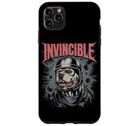 Resistente pitbull nel casco con scritte invincibili e impatto Custodia per iPhone 11 Pro Max