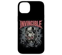 Resistente pitbull nel casco con scritte invincibili e impatto Custodia per iPhone 14 Plus