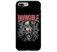 Resistente pitbull nel casco con scritte invincibili e impatto Custodia per iPhone 7 Plus/8 Plus