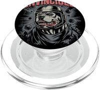 Resistente pitbull nel casco con scritte invincibili e impatto PopSockets PopGrip per MagSafe