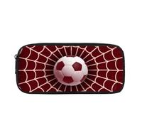 Resistente Porta Matite Football Soccer With Spider Web Red Slot Matite Astuccio Durevole Borsa Matite Per Ragazzi, Ragazze, Teen, 20X9X4Cm