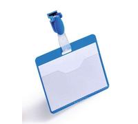 Resistente portanome orizzontale con clip - sostituzione rapida dell'etichetta - colore blu NEW
