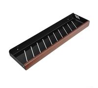 Resistente scaffale da parete a ventosa con ripiano in legno di noce integrato per contenere bottiglie, barattoli e contenitori (30 cm)