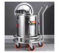Resistente scaffale per pentole in acciaio inox con 5 ruote, supporto per serbatoio del gas con asta di spinta, carrello per zuppe, per ristorante, cucina, bar, hotel, garage (diametro 67 cm)