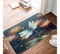 Resistente Sporco Zerbino di Benvenuto Dragonfly with Water Lily, Tappetini, Ingresso, Interno, Esterno, Lavabile Tappeto Asciugapassi 40X60cm