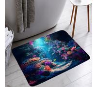 Resistente Tappeto da Cucina Underwater World Blue Ocean Tropical Fish Coral Deep Sea Zerbino Tappeto da Bagno 40×60cm per Corridoio,Doccia,Porta d'Ingresso