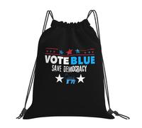 Resistente Zaino con Coulisse Save Democracy Vote Blue Make Truth Great Again Pieghevole Zaino per Bambini 36x42cm per Camping,Palestra,Allenamento