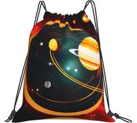 Resistente Zaino Sportivo Solar System Jupiter Saturn Print Pratico Zaino per Scuola 36x42cm per Piscina,Spiaggia,Sport all'aperto