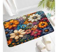 Resistente Zerbino Boho Flower Spring Garden Unique Bohemian Colorful Flowers Tropical Plant Mandala Modern Aesthetic Tappeto d'Ingresso Tappetino per piedi 40×60cm per Ufficio,Cucina