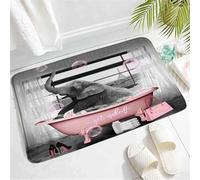 Resistente Zerbino Entrata Elephant Animals Pink Bathtub High Heel Lady Eiffel Street View Tappetini Morbido Tappeto Doccia Per Ingresso Bagno Esterno 40X60Cm