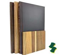 Resistenti Set di 3 Pezzi Taglieri a Forma di Libro in Legno, Tagliere Reversibile con Supporto, Taglieri Cucina Lavabile in Lavastoviglie, Vassoio da Cucina per Verdure, Frutta, Salame