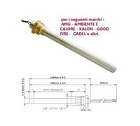 Resistenza Candeletta Stufa a pellet 3/8 300W 148mm AMG CADEL 138mm battuta