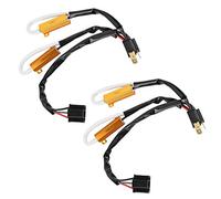Resistenza di carico del decodificatore LED 2 pezzi, cablaggio lampeggiante Decodificatore Decoder Resistenza per LED Blocchi fari anteriori auto per errore lampeggiante faro auto 12V per H4