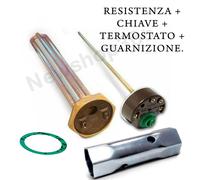 Resistenza + Termostato + Guarnizione + Chiave 55x55 scaldabagno a vite 1200 W
