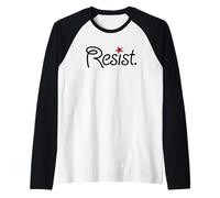Resistere, design anti Trump Maglia con Maniche Raglan