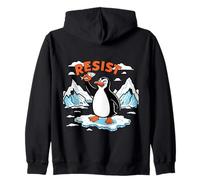 Resisti al messaggio di ghiaccio artico pinguino Felpa con Cappuccio