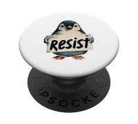 Resisti alla grafica dell'attivismo del pinguino, sto con i pinguini PopSockets PopGrip Adesivo