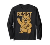 Resisti alla protesta dell'attivista ribelle di Angry Cat contro le alte tariffe Maglia a Manica