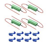 Resistore in alluminio 50W 4 Ohm, 4 pezzi con clip per housing, verde
