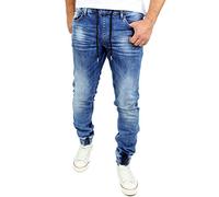 Reslad Jeans da jogging in jeans da uomo Slim Fit RS-2073 Blu XXL