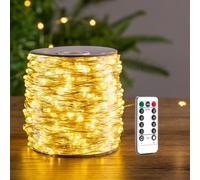 RESNICE Luci LED 120m 1200 LED Filo di Rame Impermeabili IP44 con 8 Modalità, Telecomando, Alimentazione Elettrica, Luce Calda Bianca - per Natale, Matrimonio, Giardino, Decorazioni Esterne