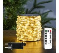 RESNICE Luci LED 30m 300 LED Filo di Rame Impermeabili IP44 con 8 Modalità, Telecomando, Alimentazione Elettrica, Luce Calda Bianca - per Natale, Matrimonio, Giardino, Decorazioni Esterne