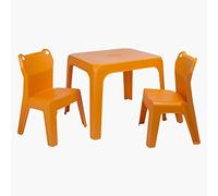 resol grupo Jan Frog - Set per bambini, 2 sedie e 1 tavolo per interno, esterno, giardino, arancione