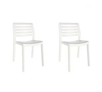 resol grupo Wind Sedia Interna, Esterna | Giardino, terrazza, Balcone, Soggiorno, Cucina, Sala da Pranzo, Plastica Resina Polipropilene, Bianco Senza Braccia, Set 2