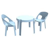 resol Rita Set Bambini di 1 Tavolo e 2 sedie, plastica e Polipropilene, Blu Cielo, 60 x 51 x 78 cm, 3 Pezzi