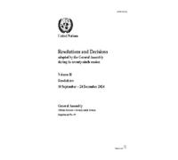 Resolutions and Decisions Adopted by the General Assembly During Its (Tascabile)