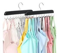 Resovo, Appendiabiti per armadio, organizer per canottiere, con 20 ganci, in legno, pieghevole, salvaspazio, organizer per dormitorio e appartamento, per canottiere, reggiseni, sciarpe, ecc.