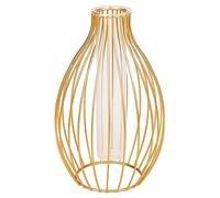 RESOYE Vaso in vetro da tavolo con telaio in metallo dorato, 24 cm, moderno, cavo, geometrico, vaso decorativo per coltura idroponica, per casa, matrimonio, decorazione per la casa